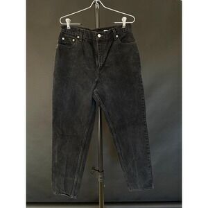 1980's Vintage Levi's 550 Faded Black Denim Mom Jeans Women's 14RL Grunge Y2K
